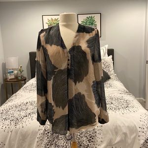 Sheer printed blouse